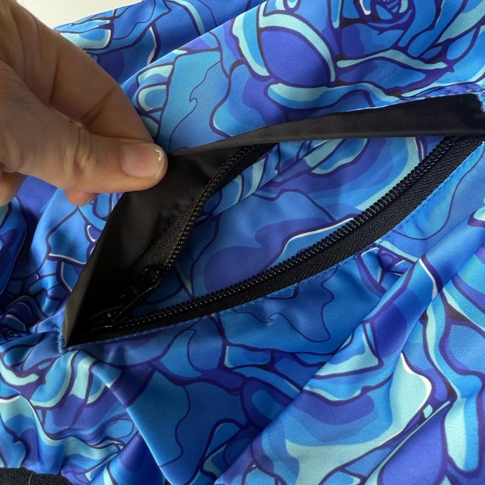 2 in 1 jacket blue rose statement 🤘🏼 bomber jacket - Picture 11 of 12